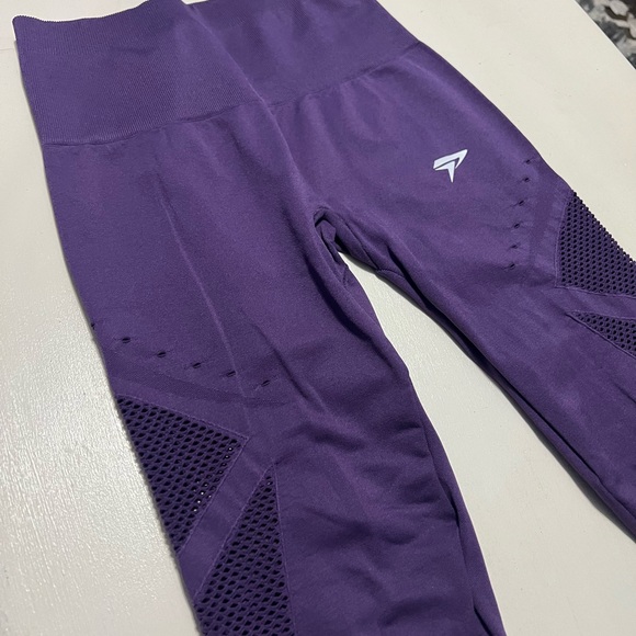 Physiq Pants - Physiq Purple Laser-Cut Leggings